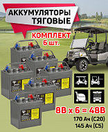 картинка Комплект тяговых WET аккумуляторов Rutrike DT876 (T-875) 48V120A/H C3 магазин Eltreco являющийся официальным дистрибьютором в России 