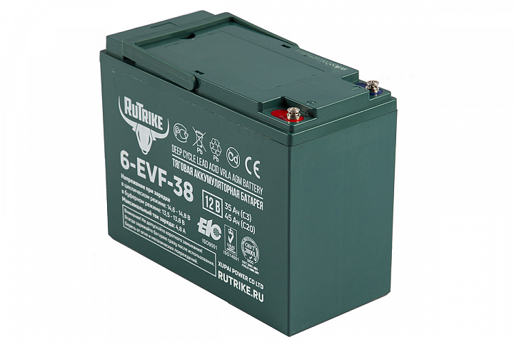 картинка Тяговый аккумулятор RuTrike 6-EVF-38 (12V38A/H C3) от магазина Eltreco