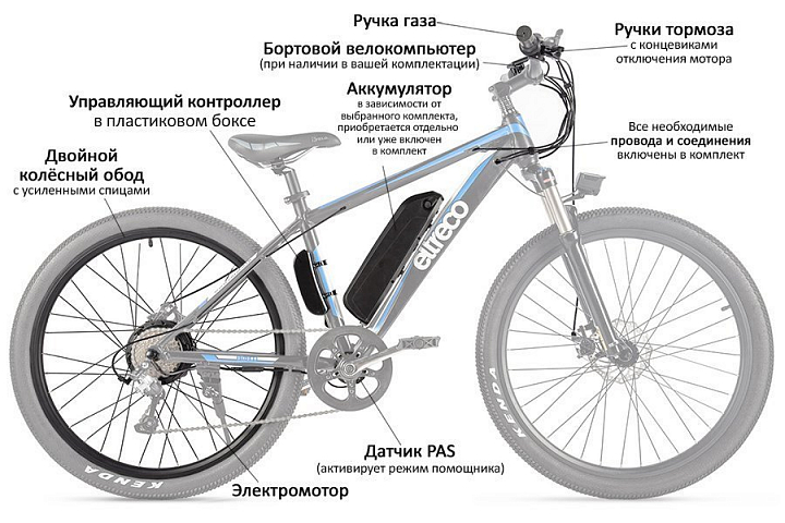 мотор-колесо (комплект электрификации велосипеда) 48V 500W LCD 26"