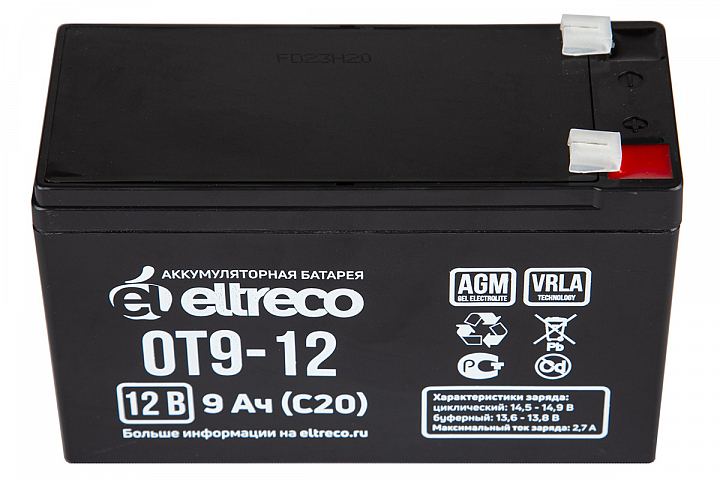 картинка Тяговый аккумулятор ELTRECO OT9-12 (6-F-9) (12V9A/H C20) от магазина Eltreco