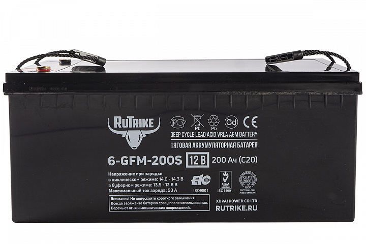 картинка Тяговый аккумулятор RuTrike 6-GFM-200 (12V200A/H C20) от магазина Eltreco