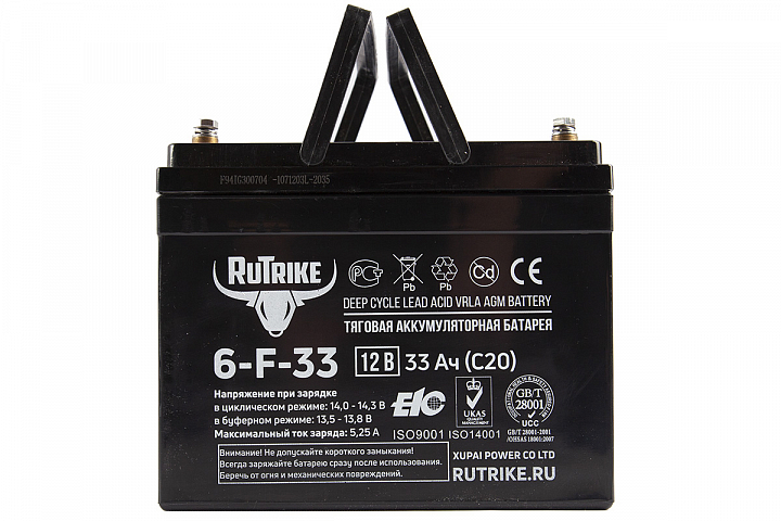 картинка Тяговый аккумулятор RuTrike 6-F-33 (12V33A/H C20) от магазина Eltreco