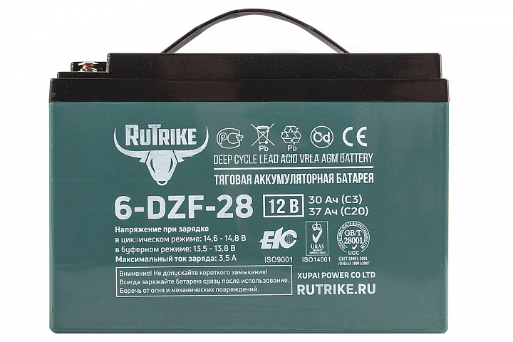 картинка Тяговый аккумулятор RuTrike 6-DZF-28 (12V28A/H C3) от магазина Eltreco