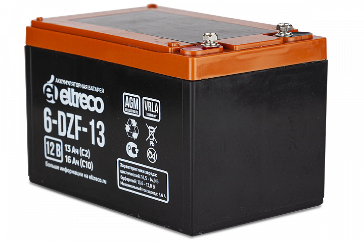 картинка Тяговый аккумулятор ELTRECO 6-DZF-13 (6-DZF-12) (12V13A/H C3) от магазина Eltreco