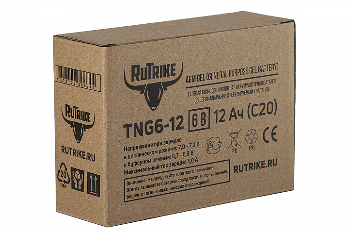 картинка Аккумуляторная батарея RuTrike TNG6-12 (6V12A/H C20) от магазина Eltreco