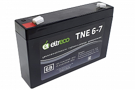 картинка Тяговый аккумулятор Eltreco TNE6-7 (6V7A/H C20) магазин Eltreco являющийся официальным дистрибьютором в России 