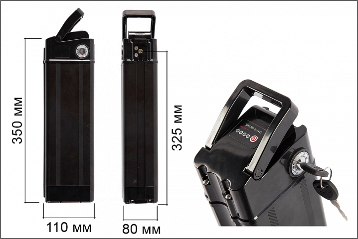 картинка Аккумулятор 36V 7.5Ah  black от магазина Eltreco