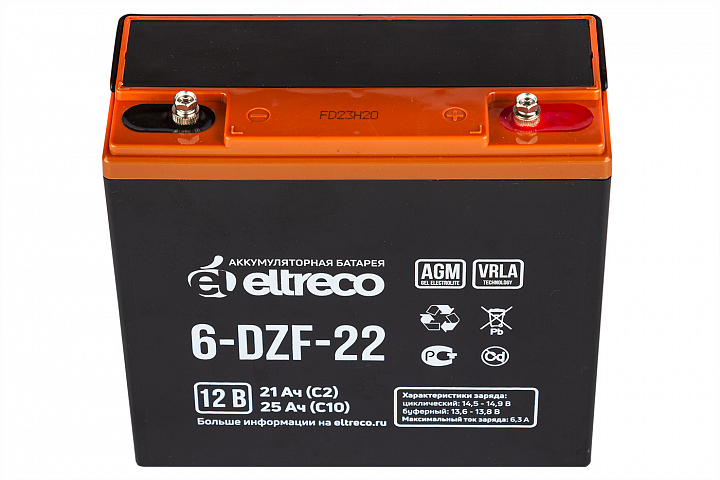 картинка Тяговый аккумулятор ELTRECO 6-DZF-22 (6-DZF-20) (12V22A/H C2) от магазина Eltreco