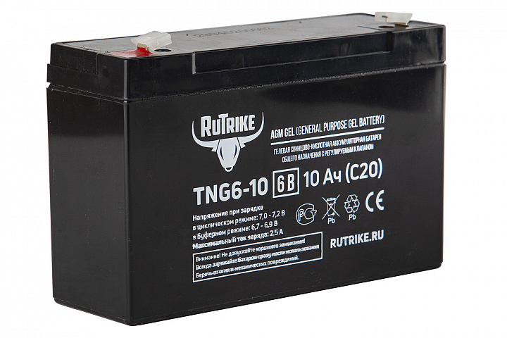 картинка Аккумуляторная батарея RuTrike TNG6-10 (6V10A/H C20) от магазина Eltreco