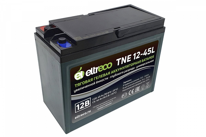 картинка Тяговый аккумулятор Eltreco TNE12-45 (12V38A/H C3) от магазина Eltreco