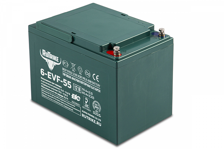 картинка Тяговый аккумулятор RuTrike 6-EVF-55 (12V55A/H C3) от магазина Eltreco