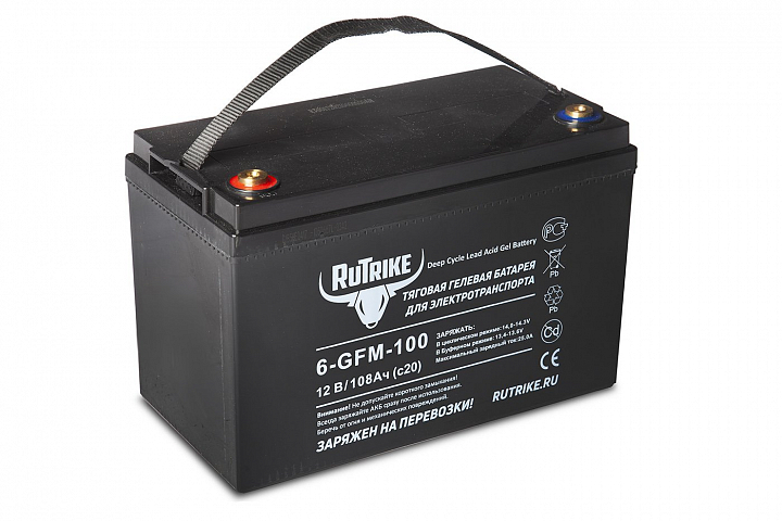 картинка Тяговый аккумулятор RuTrike 6-GFM-100 (12V108A/H C20) от магазина Eltreco