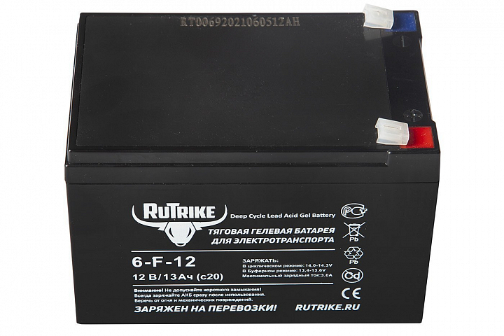 картинка Тяговый аккумулятор RuTrike 6-F-12 (12V12A/H C20) от магазина Eltreco