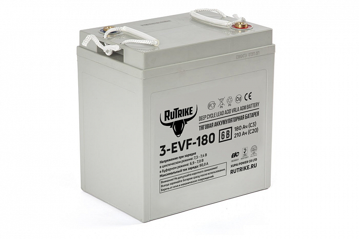 картинка Тяговый аккумулятор RuTrike 3-EVF-180 (6V180A/H C3) от магазина Eltreco