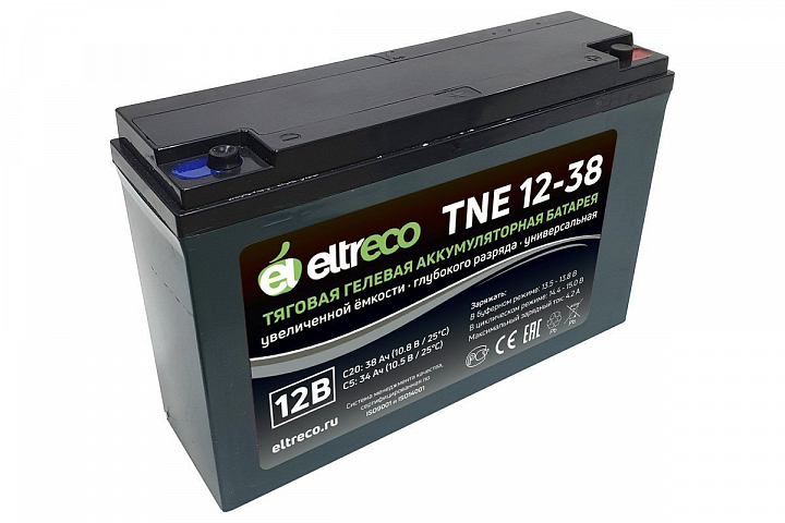 картинка Тяговый аккумулятор Eltreco TNE12-38 (12V32.5A/H C3) от магазина Eltreco