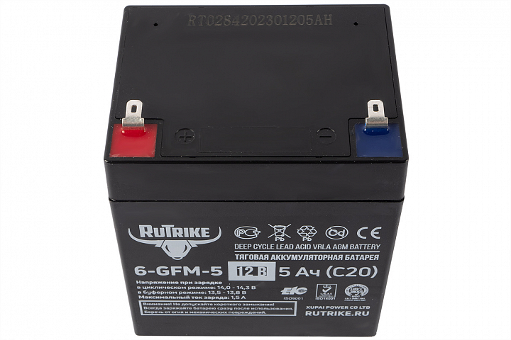 картинка Тяговый аккумулятор RuTrike 6-GFM-5 (12V5A/H C20) от магазина Eltreco