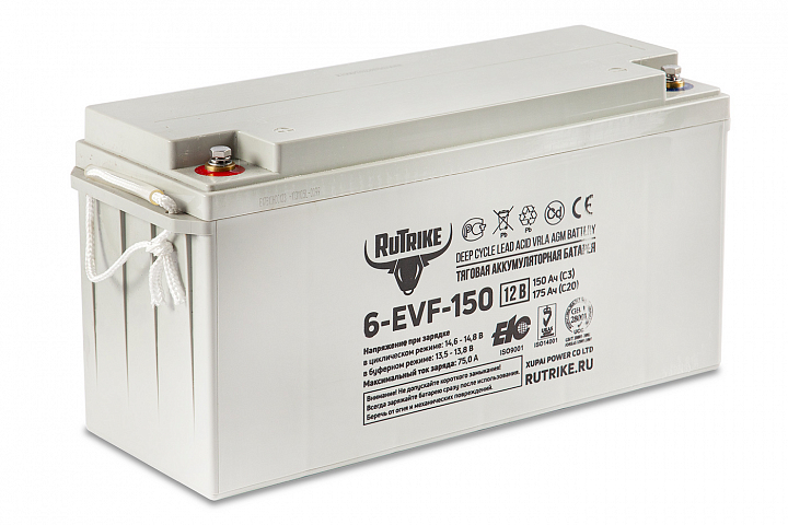 картинка Тяговый аккумулятор RuTrike 6-EVF-150 (12V150A/H C3) от магазина Eltreco