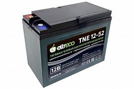 картинка Тяговый аккумулятор Eltreco TNE12-52 (12V45A/H C3) магазин Eltreco являющийся официальным дистрибьютором в России 
