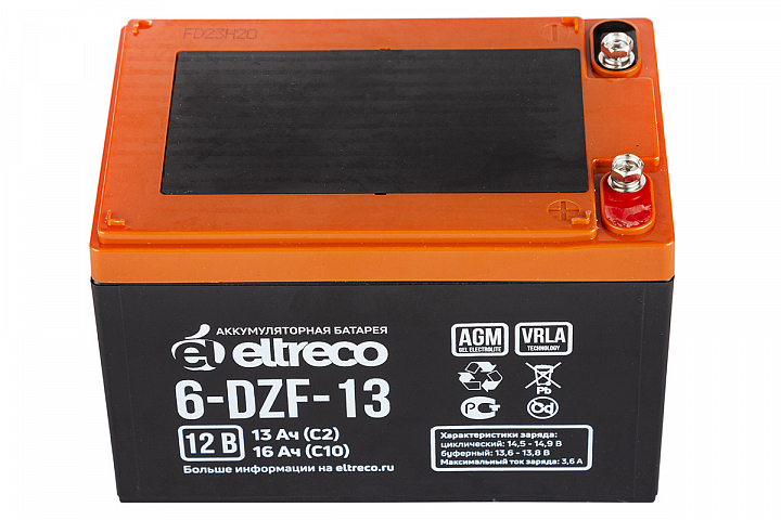 картинка Тяговый аккумулятор ELTRECO 6-DZF-13 (6-DZF-12) (12V13A/H C3) от магазина Eltreco