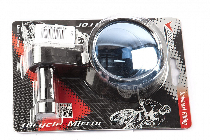 картинка Зеркало левое в руль, сферическое, овальное, чёрное от магазина Eltreco
