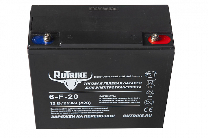 картинка Тяговый аккумулятор RuTrike 6-F-20 (12V20A/H C20) от магазина Eltreco