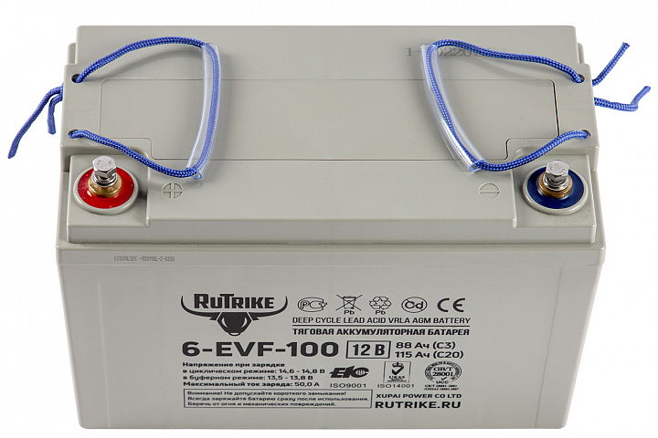 картинка Тяговый аккумулятор RuTrike 6-EVF-100 (12V100A/H C3) от магазина Eltreco