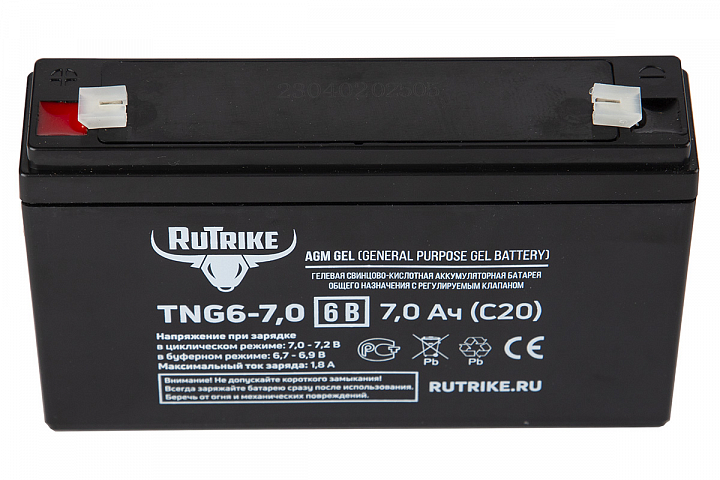 картинка Аккумуляторная батарея RuTrike TNG6-7,0 (6V7,0A/H C20) от магазина Eltreco