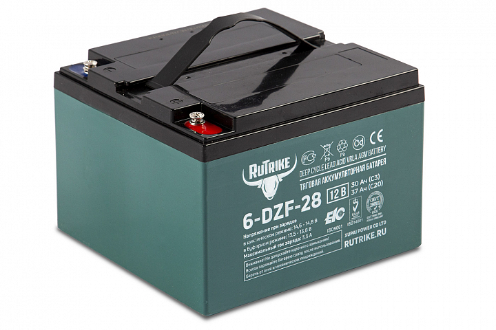 картинка Тяговый аккумулятор RuTrike 6-DZF-28 (12V28A/H C3) от магазина Eltreco